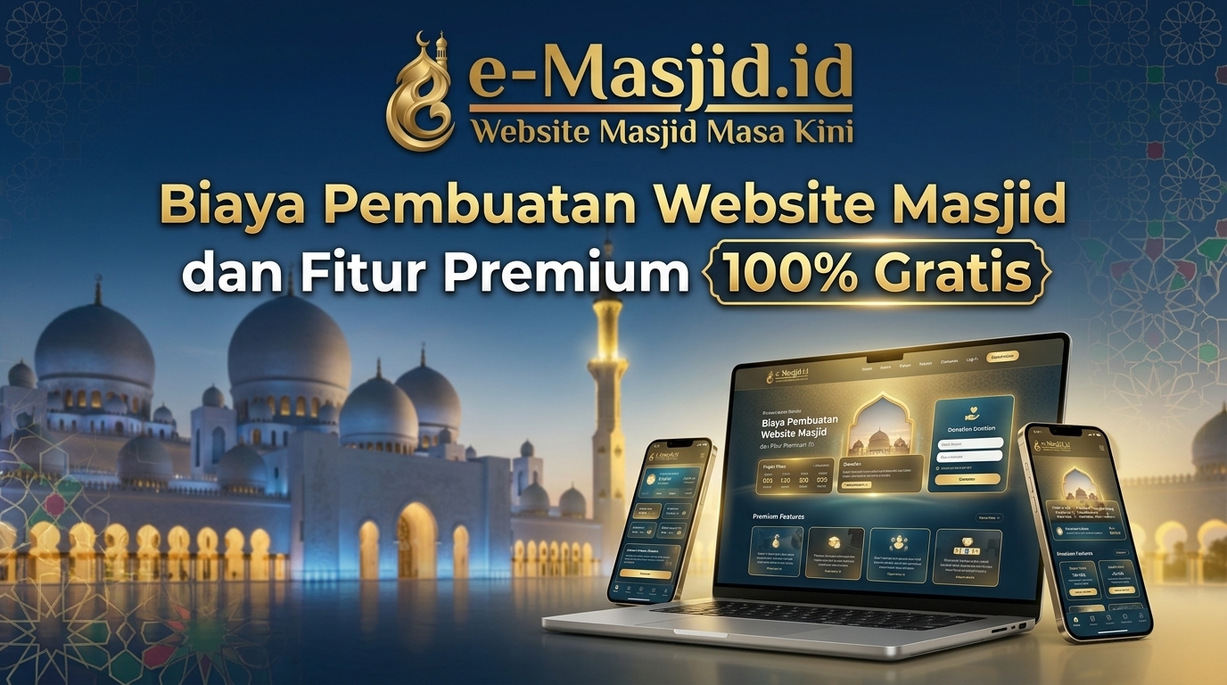 Biaya Pembuatan Website Masjid dan Fitur Premium 100% Gratis - e-masjid.id