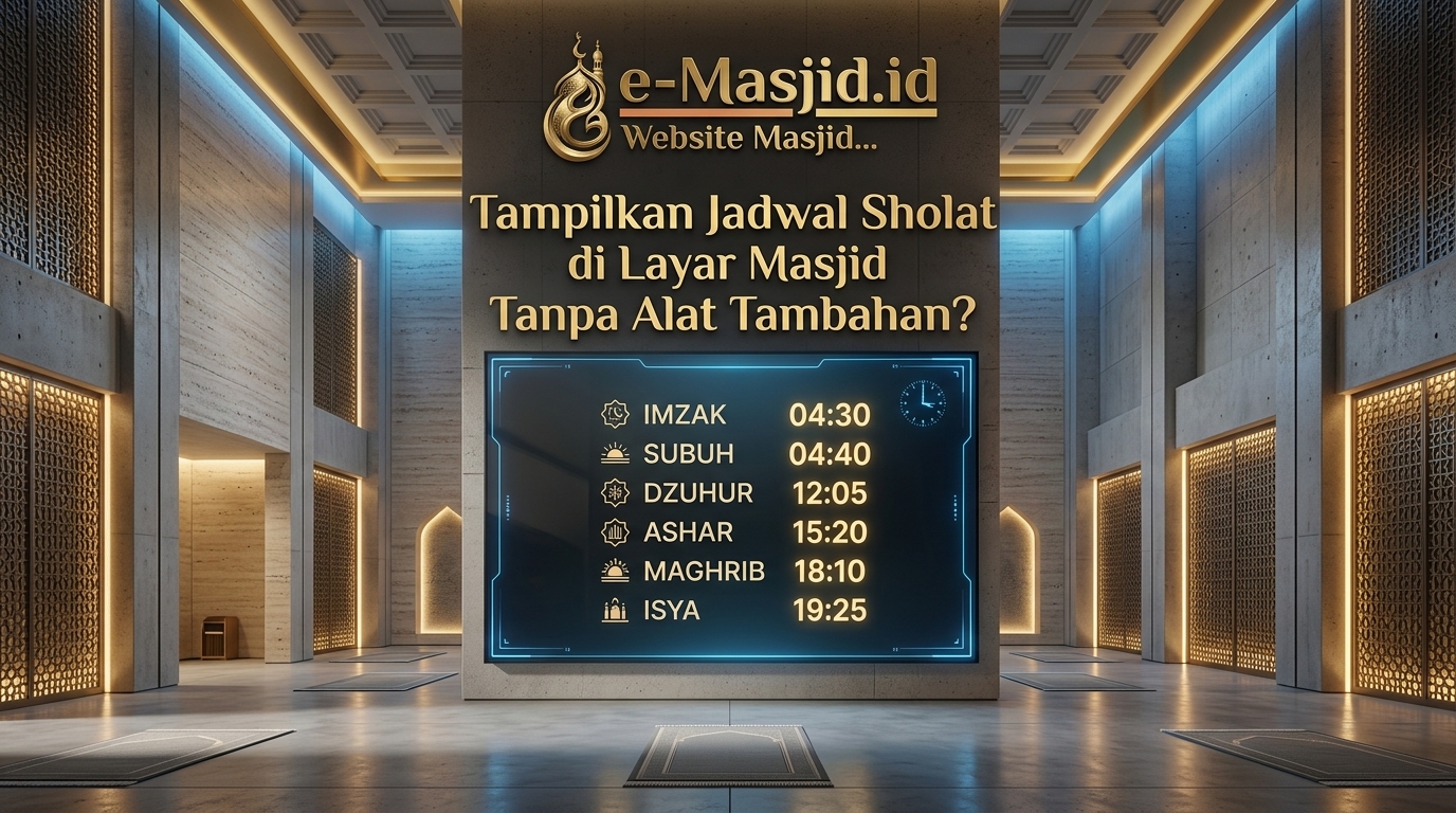 Tampilkan Jadwal Sholat di Layar Masjid Tanpa Alat Tambahan? e-masjid Jawabannya!